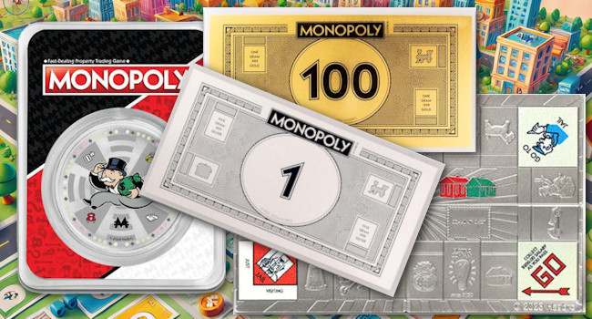 Monopoly Münzen aus Gold und Silber